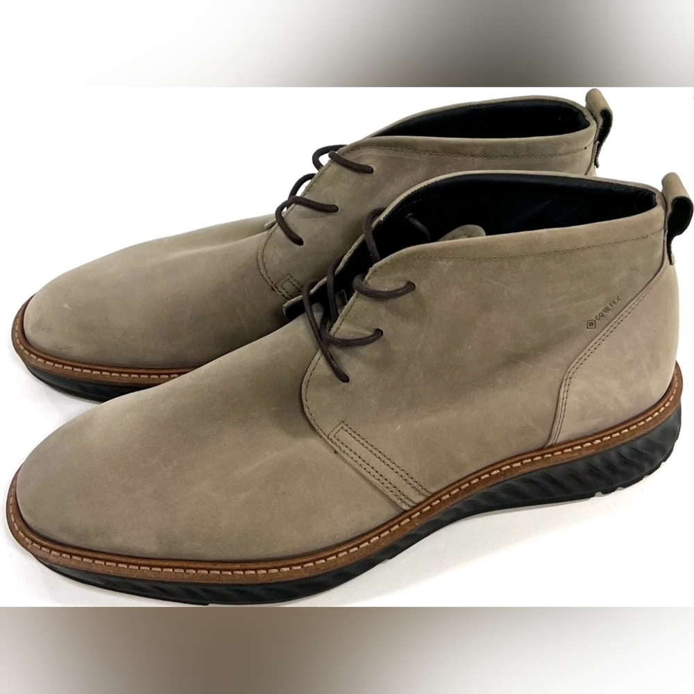 Ecco S.T.1 Hybrid Goretex men's ankle boots tan leather size 12-12.5